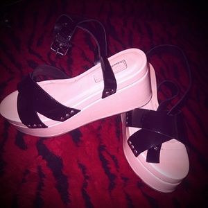 Ankle strapped  platforms